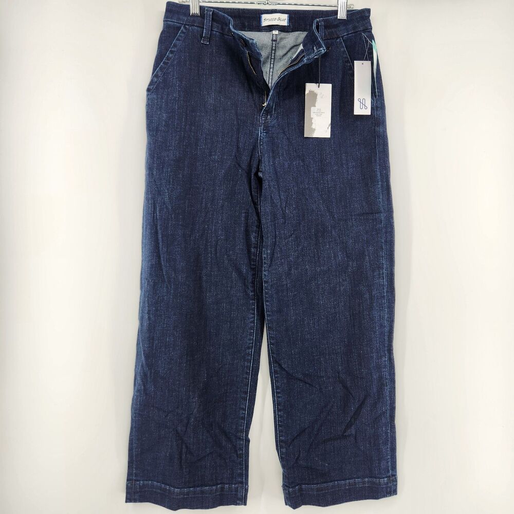 Studio Blue Women's Size 8 Indigo HIgh Rise Extended Waist Wide Leg Jeans NWT